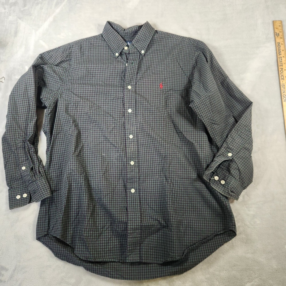 Ralph Lauren Classic Fit Non Iron Men's Button Down Shirt Size 16.5-32/33 Plaid